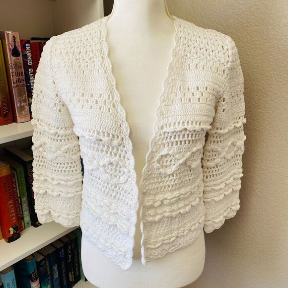 Calypso St. Barth Sweaters - CALYPSO ST. BARTH White Open High Quality Cozy Knit Sweater Cardigan Size XS
